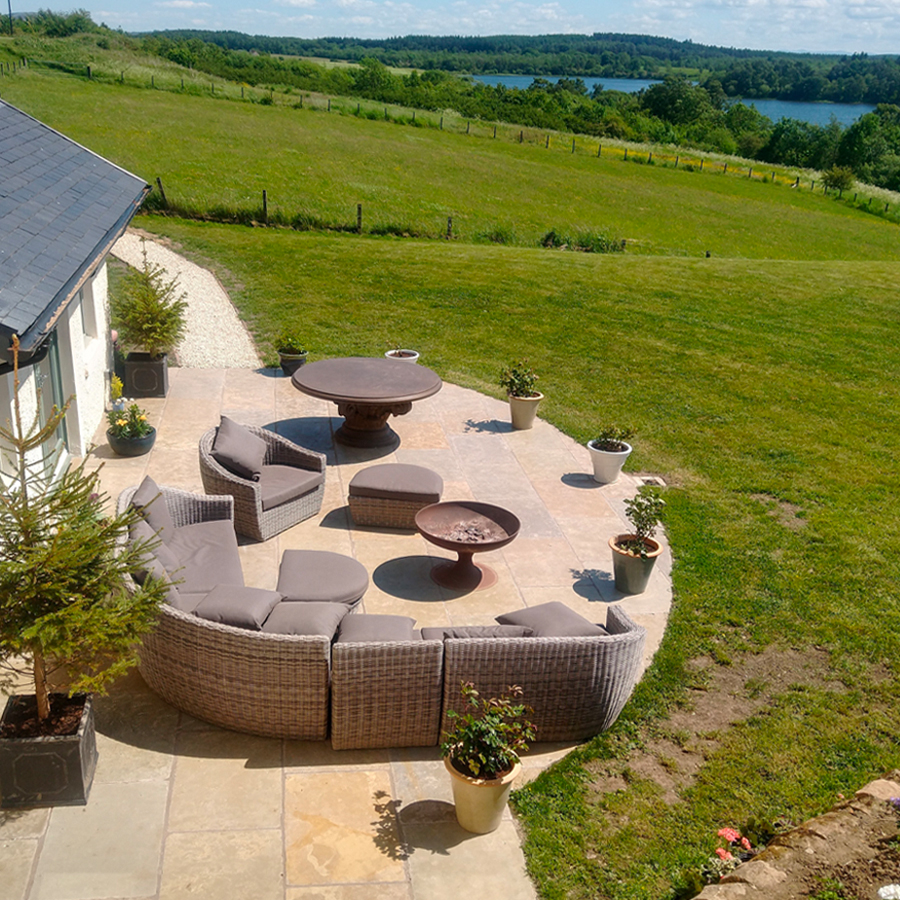 Jaipur limestone patio paving slabs